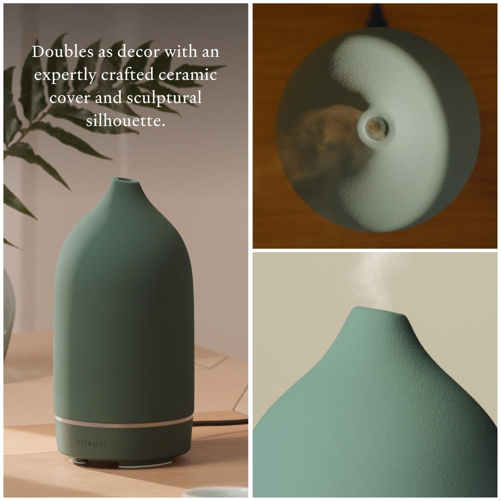 Diffuser placed on a bookshelf in a modern space