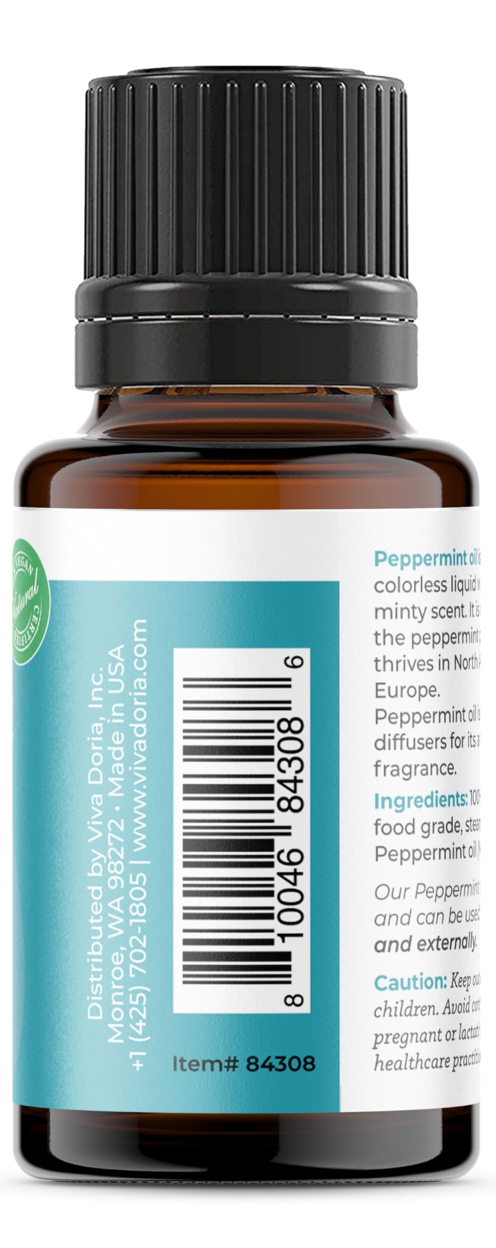 Northwest USA origin peppermint essential oil bottle