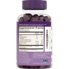 Whole bottle with gummies inside on a natural background
