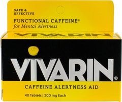 Front view of Vivarin alertness aid 4-pack packaging showing 40 tablets