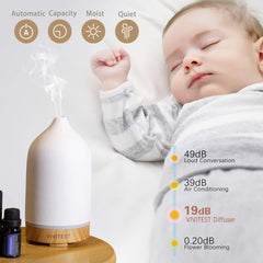 Silently operating diffuser with ambient lighting