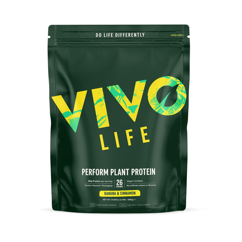 Vivo Life Perform Plant Protein Powder Banana Cinnamon jar front