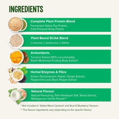 Pea and hemp protein blend label on Vivo Life Perform