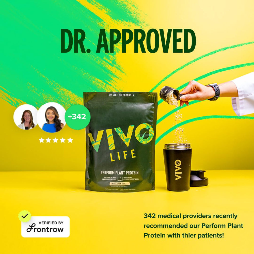 34.85 oz Vivo Life Perform container with nutrition facts