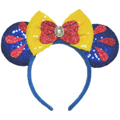 Viwind bow ear headband with snow-white mouse ears, ideal for cosplay and festive events.