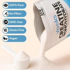 Nutrition facts label for Vocks Creatine Monohydrate Powder