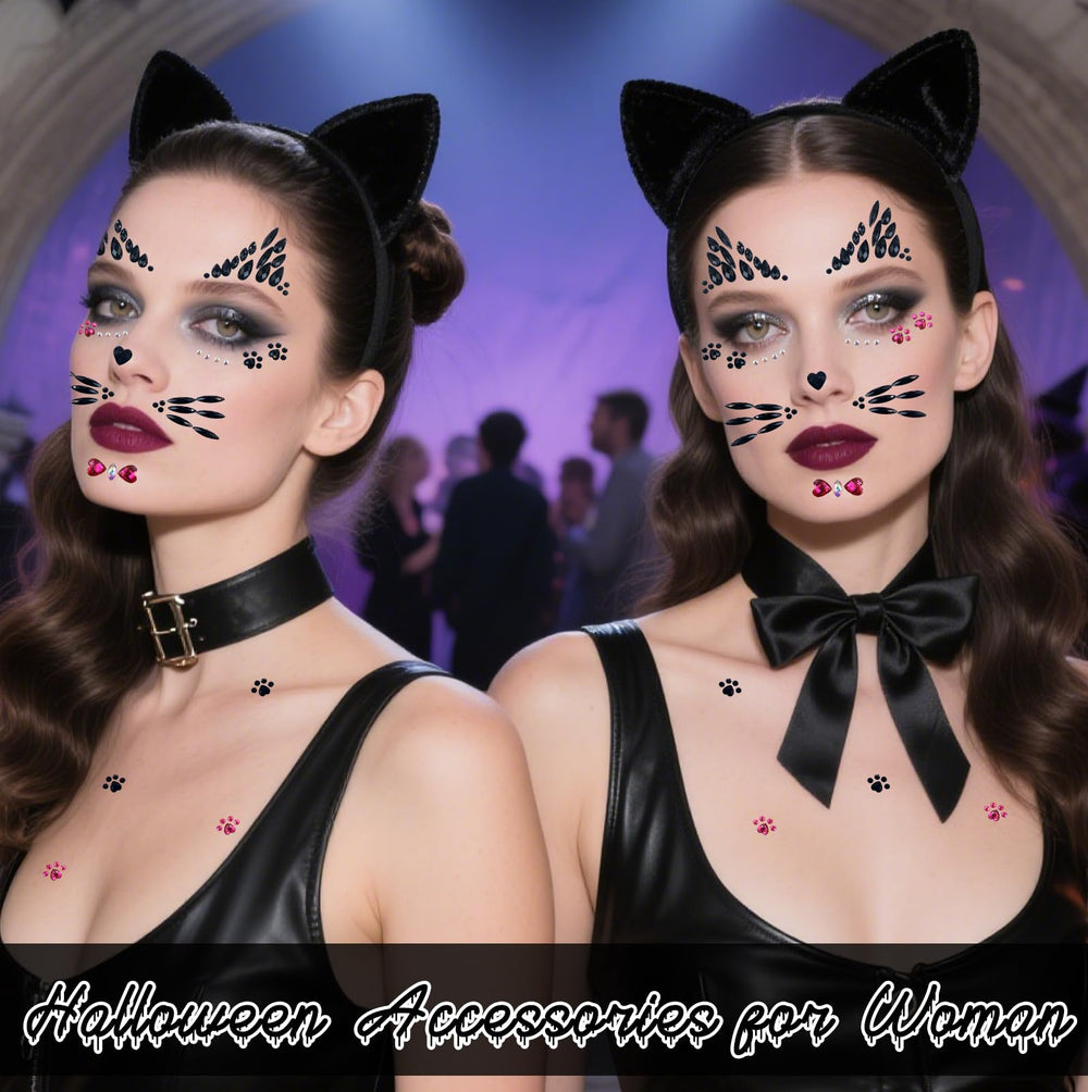 Voiiake two-sheet cat woman accessories transforming a simple outfit into a glamorous feline look