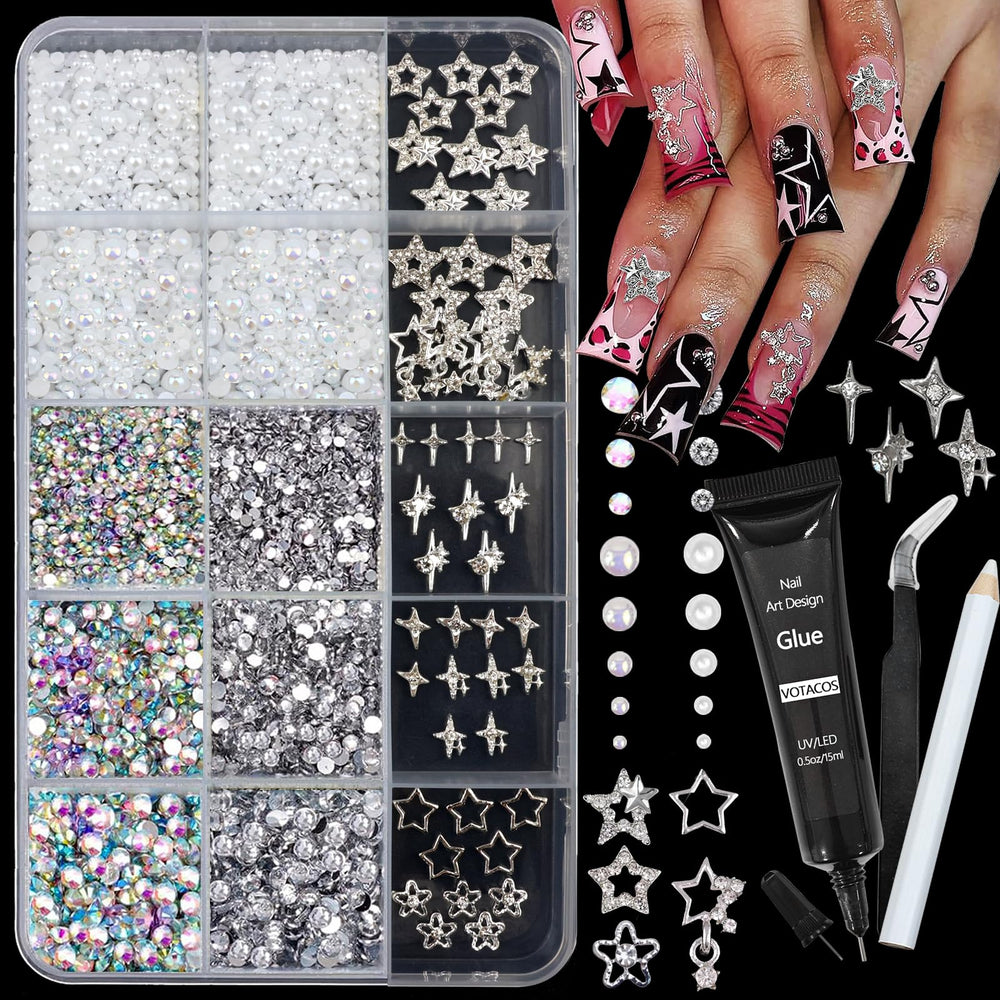 VOTACOS Nail Pearls varied sizes enable diverse nail designs.