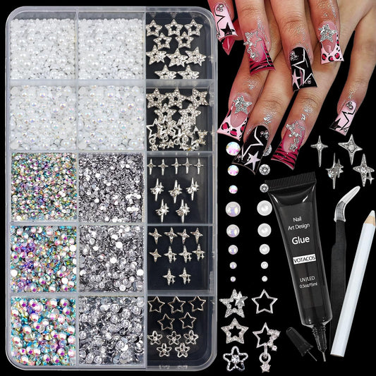 VOTACOS Nail Pearls varied sizes enable diverse nail designs.