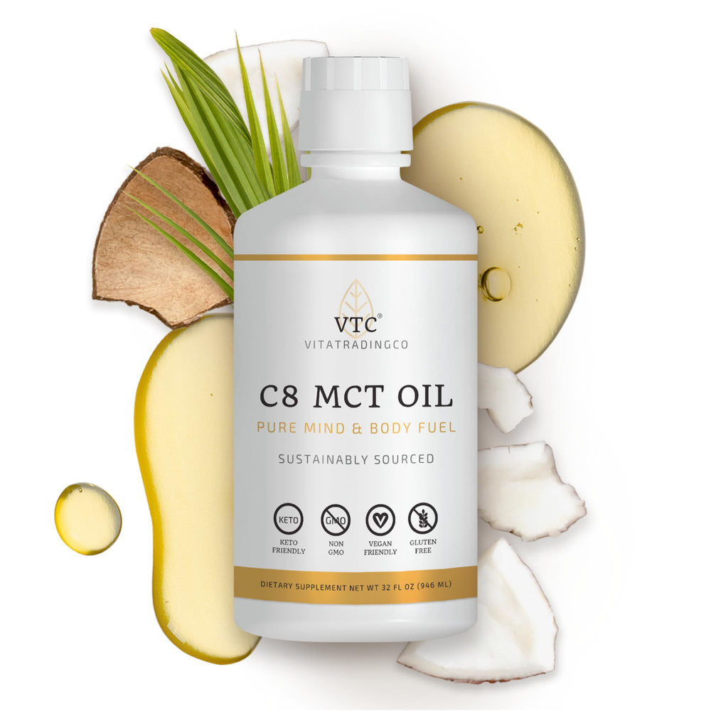 VTC VitaTradingCo Pure C8 MCT Oil in coffee for easy energy boost
