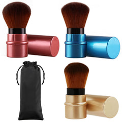 Vtrem retractable kabuki brush with travel cover for on-the-go powder application