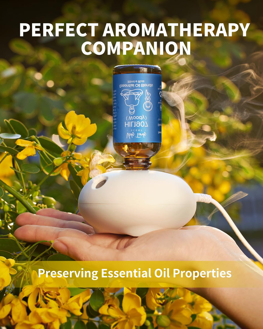 Aromatherapy nebulizing diffuser in home setting
