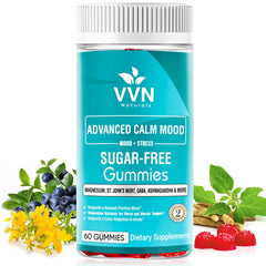 VVN Naturals Sugar Free 22-in-1 Calm Mood Gummies bottle label