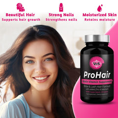 Graphic showing biotin, zinc and selenium ingredients