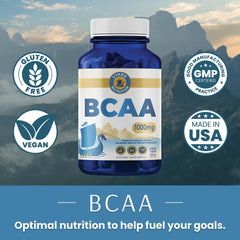 Graphic illustrating 2:1:1 BCAA ratio with L-Leucine, L-Isoleucine, L-Valine