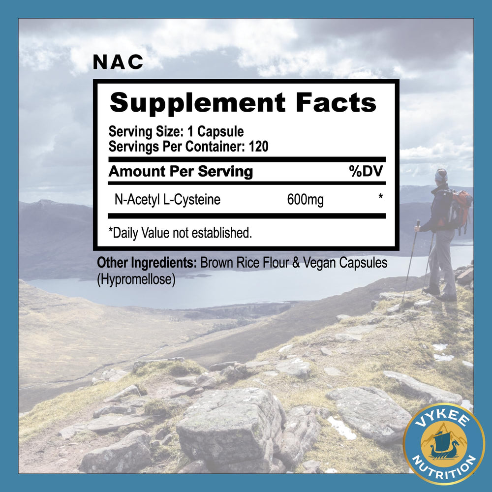NAC capsules beside Vykee NAC bottle for scale