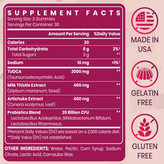 Vylarithonixa TudCA gummy featuring probiotics for gut balance