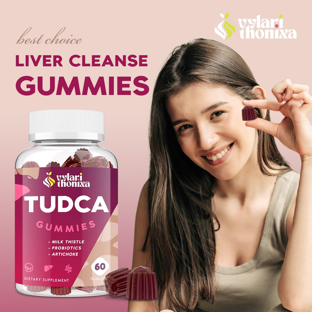 Made in the USA, vegan-friendly Vylarithonixa TUDCA Gummy bottle