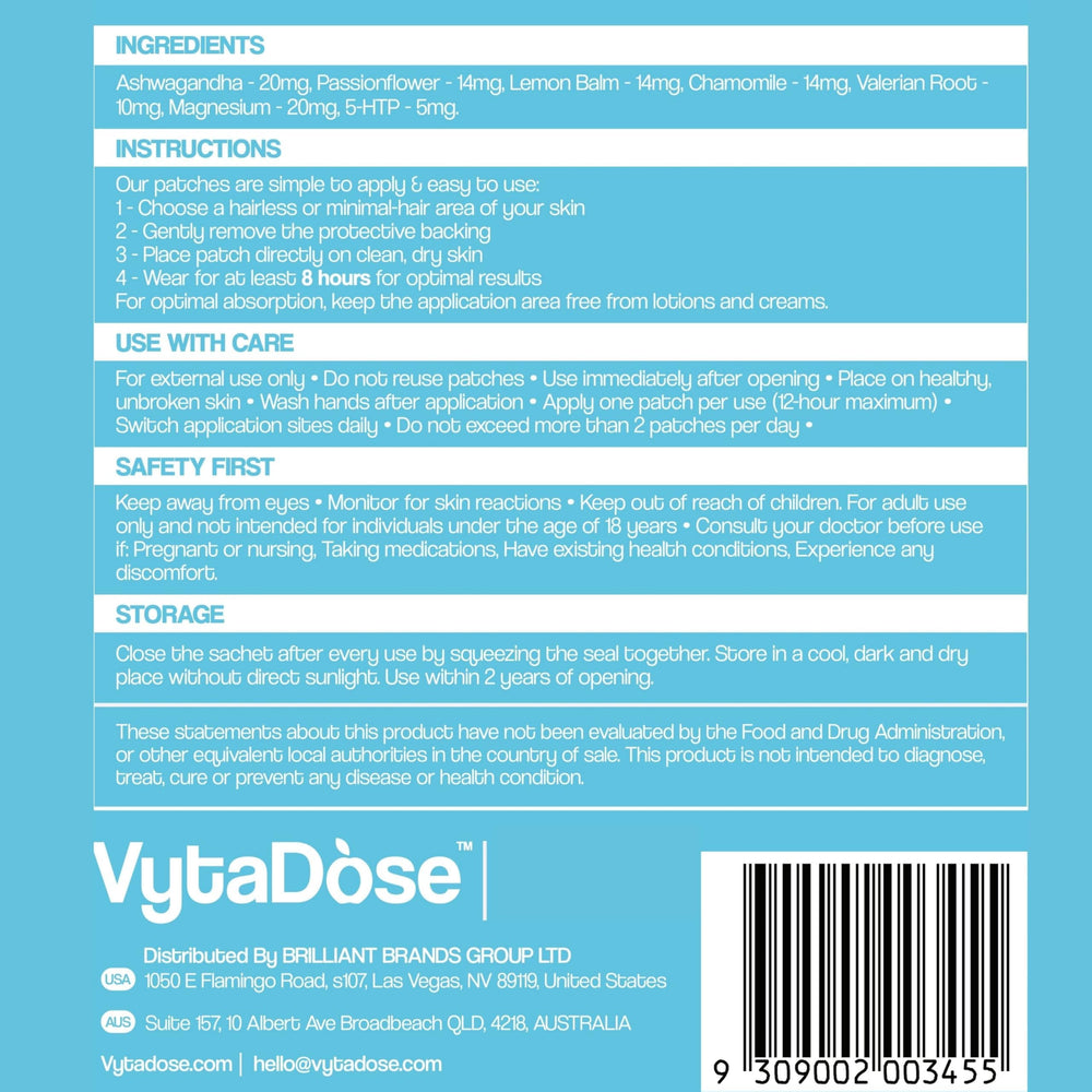 Vytadose Sleep Patch usage and instructions