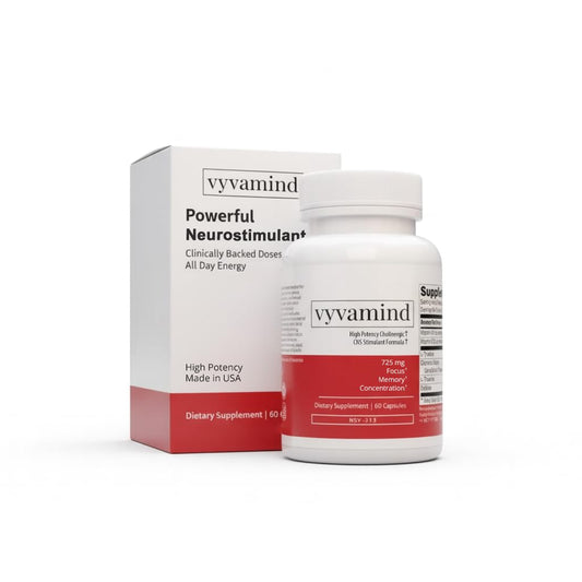 Vyvamind Neurostimulant bottle with label on white background