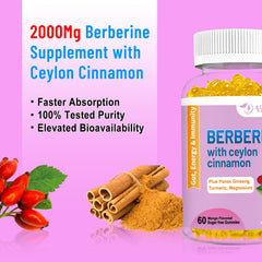 Nutrition facts panel on the Berberine gummies bottle
