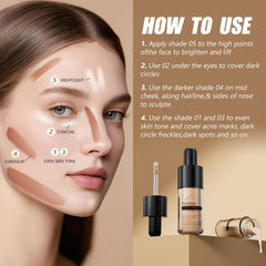 Under-eye application with Warm Peach tint for a bright, natural under-eye look.
