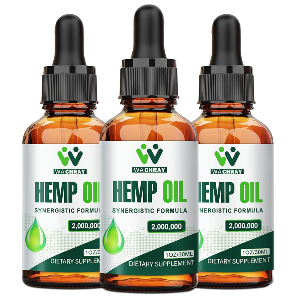 WACHRAY Hemp Oil Drops – 3-Pack bottle display