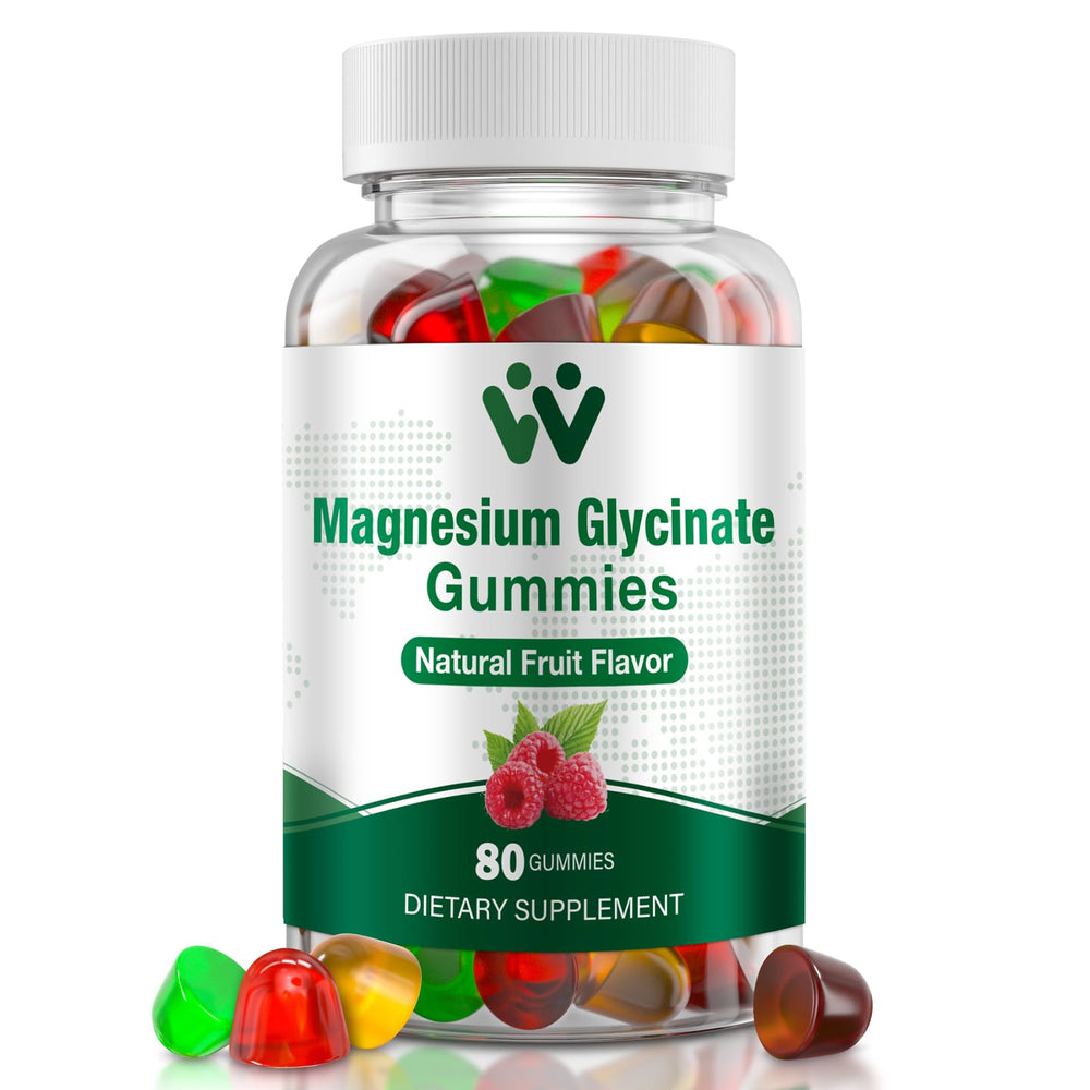 Front view of WACHRAY Magnesium Glycinate Gummies bottle showing 80 count