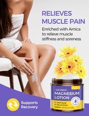 Wagomars magnesium lotion being applied to the shoulder to ease tension after activity