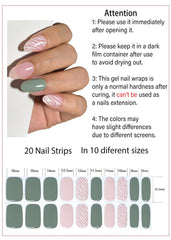 Wahrshei adhesive gel polish sticker showcases glossy finish after curing.