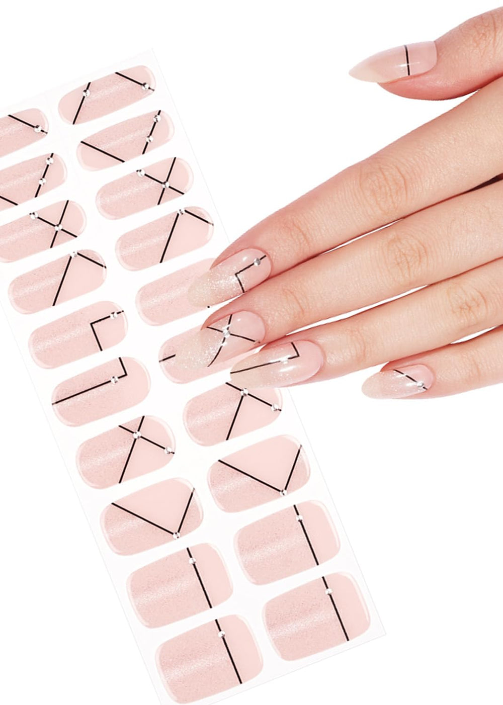 Wahrshei cat eye gel nail strips for at home salon style shine