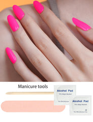 Wahrshei finished hot pink nail wraps for salon-like results at home.