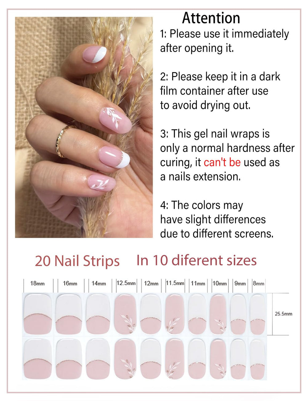 Wahrshei French leaf glitter design for salon-like at-home nails