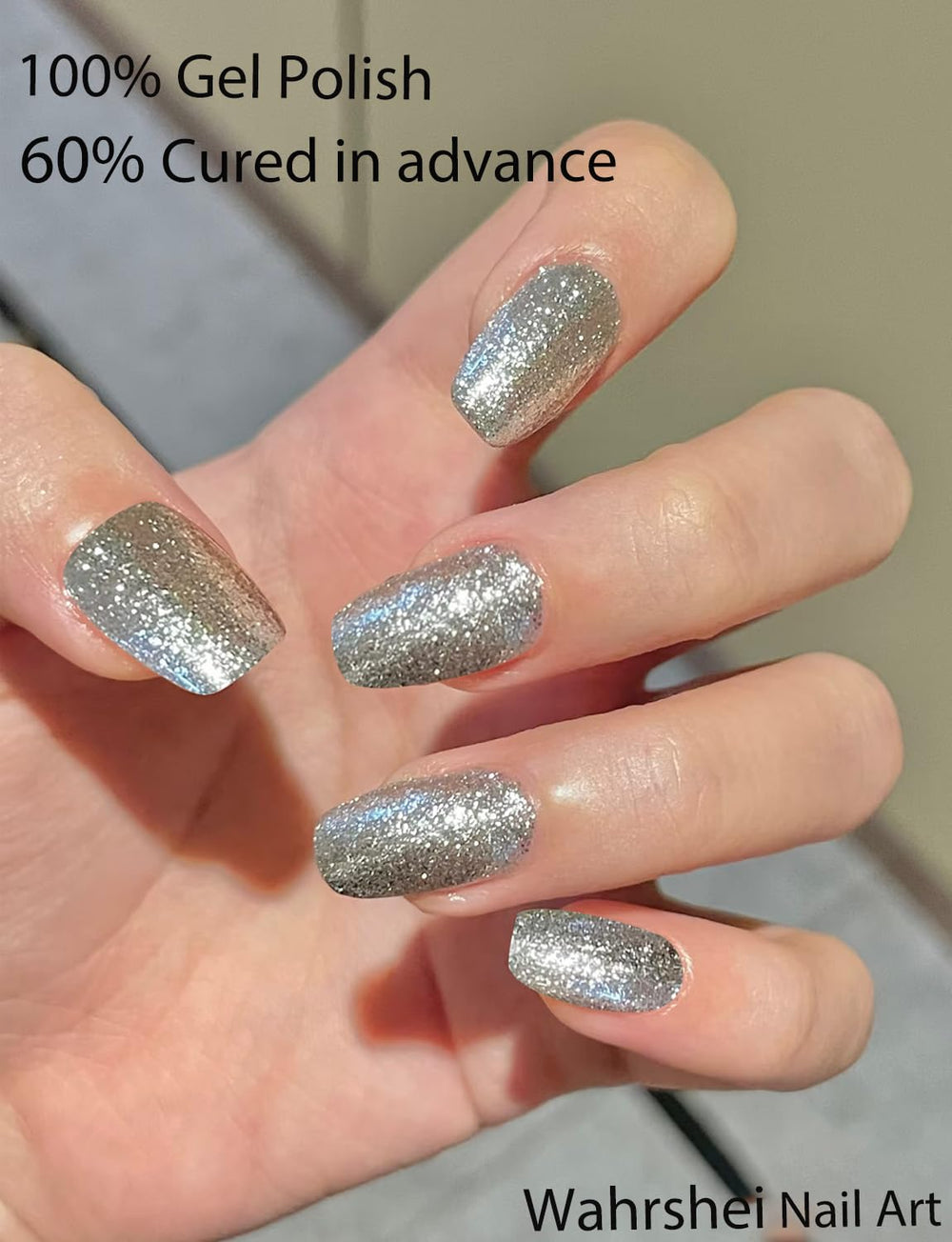 Wahrshei safe and waterproof nail wraps protecting brittle nails.