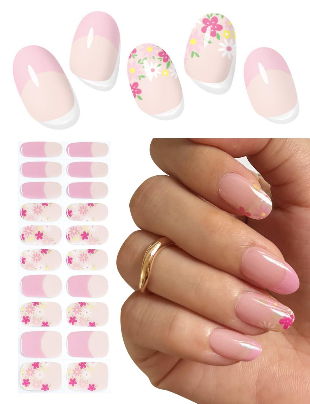 Wahrshei UV/LED nail stickers cure to a glossy finish at home.