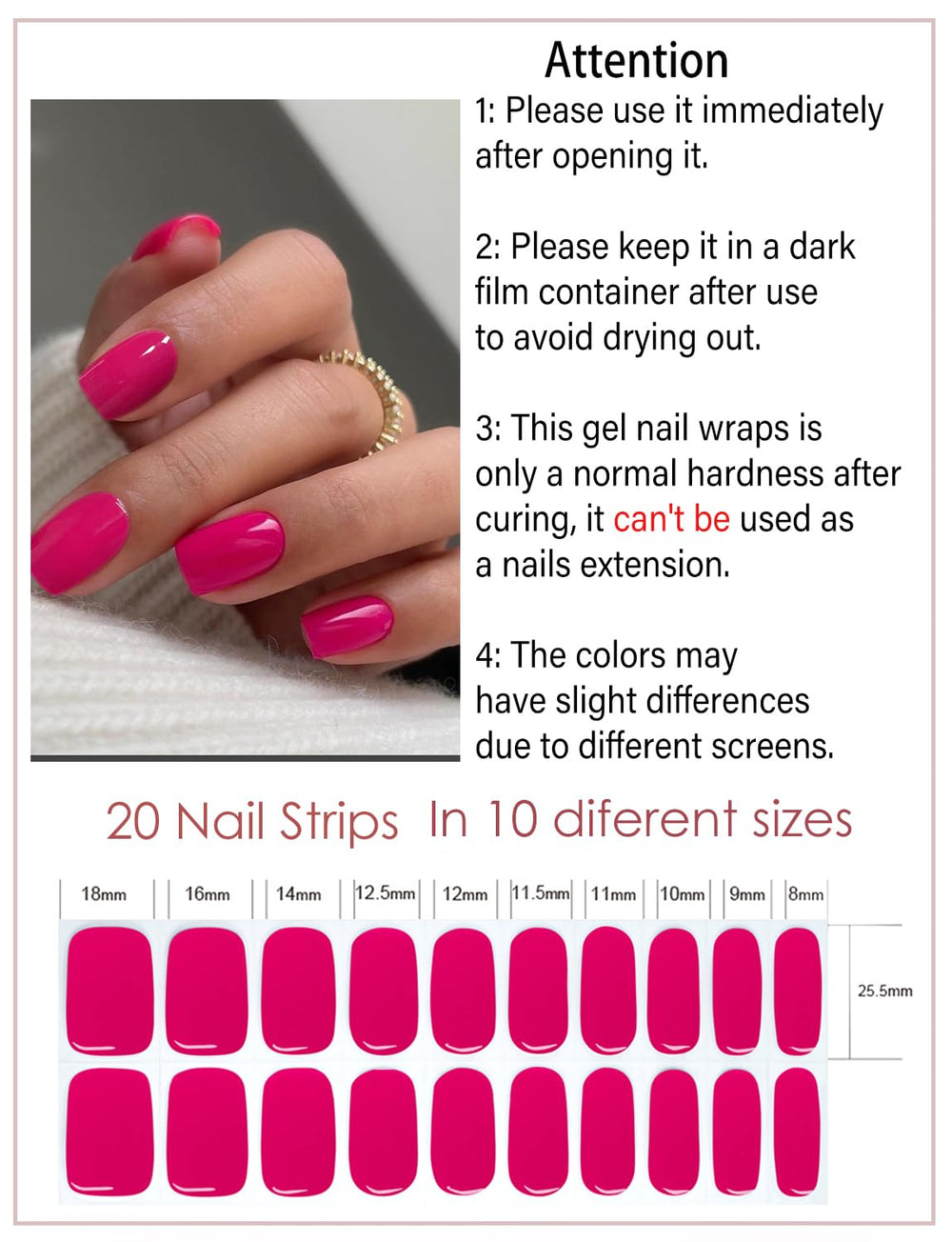 Wahrshei UV nail sticker application in red plum for fast, durable nail art.