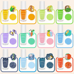 Wakaniya nail polish set with sequined mermaid colors for shiny, playful looks.