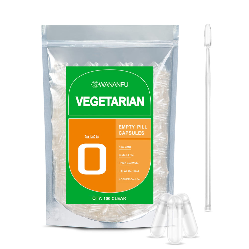 Wananfu Size 0 vegetarian empty capsules – 100 count main image