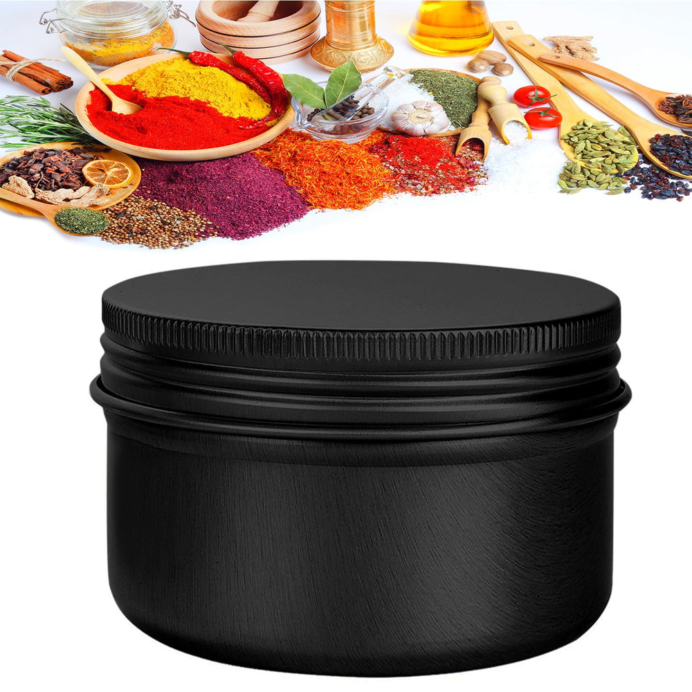 WANBAO handmade cosmetics tin in black, 4oz capacity