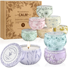 WarmEmbrace 9-piece scented candle gift set in a kraft box