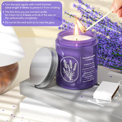 Gift-ready WarmEmbrace lavender candle packaging