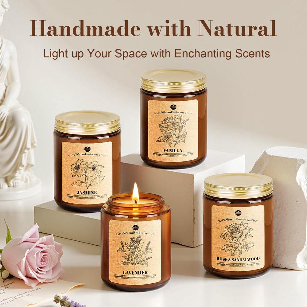 7.6 oz glass jar candle from WarmEmbrace Lavender Candles 4-pack