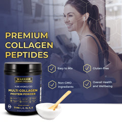 Unflavored hydrolyzed collagen powder with scoop