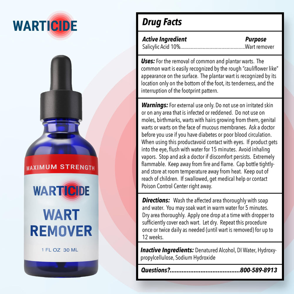 Warticide plantar wart treatment visual showing targeted, absorbed application.
