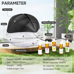 Diffuser placed on a desk in an office setting