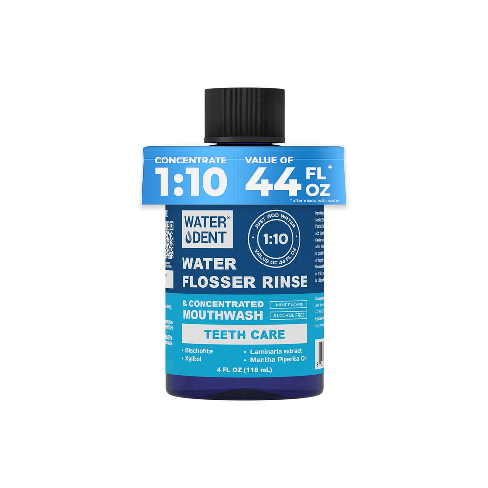 Water Dent concentrate mouthwash bottle (4 fl oz) for use with oral irrigators