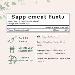 Water-soluble ascorbic acid powder close-up