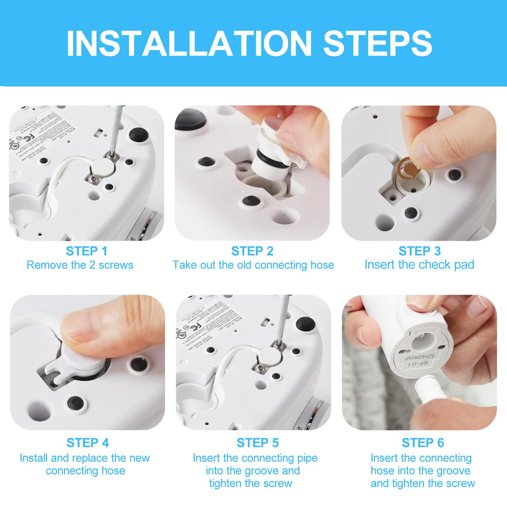 Two toothbrush heads and replacement hose included in kit