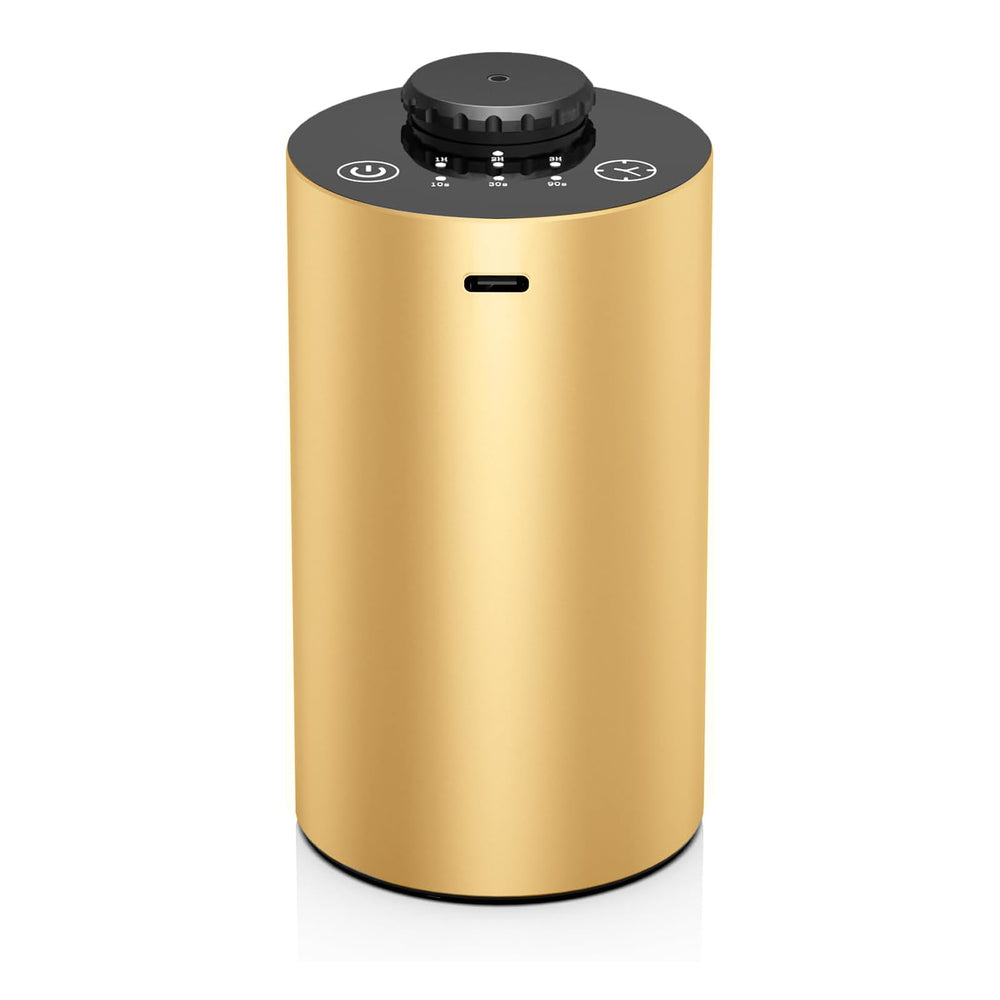 Waterless battery-powered car diffuser in black aluminum alloy
