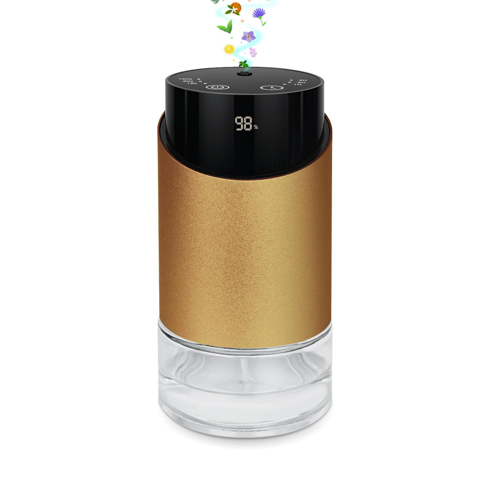 Waterless diffuser with metal body and glass base